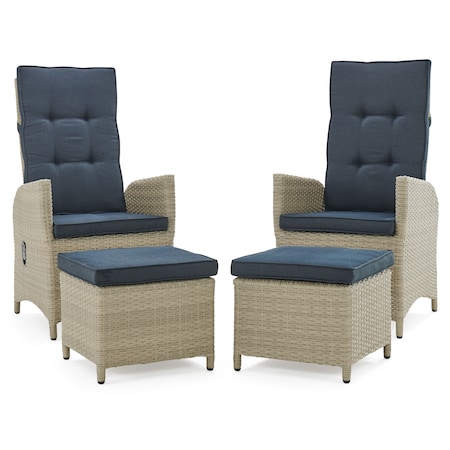 Alaterre Furniture Haven All-Weather Wicker Outdoor Recliners with Ottomans and Cushions, PK2 AWWE01EE